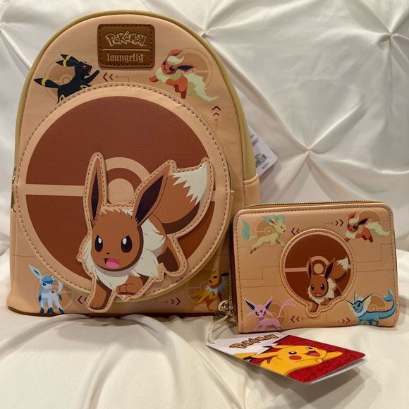 Loungefly Handbags - Loungefly X Pokemon Eevee Eeveelutions Backpack & Bifold Zip Wallet Set NWT